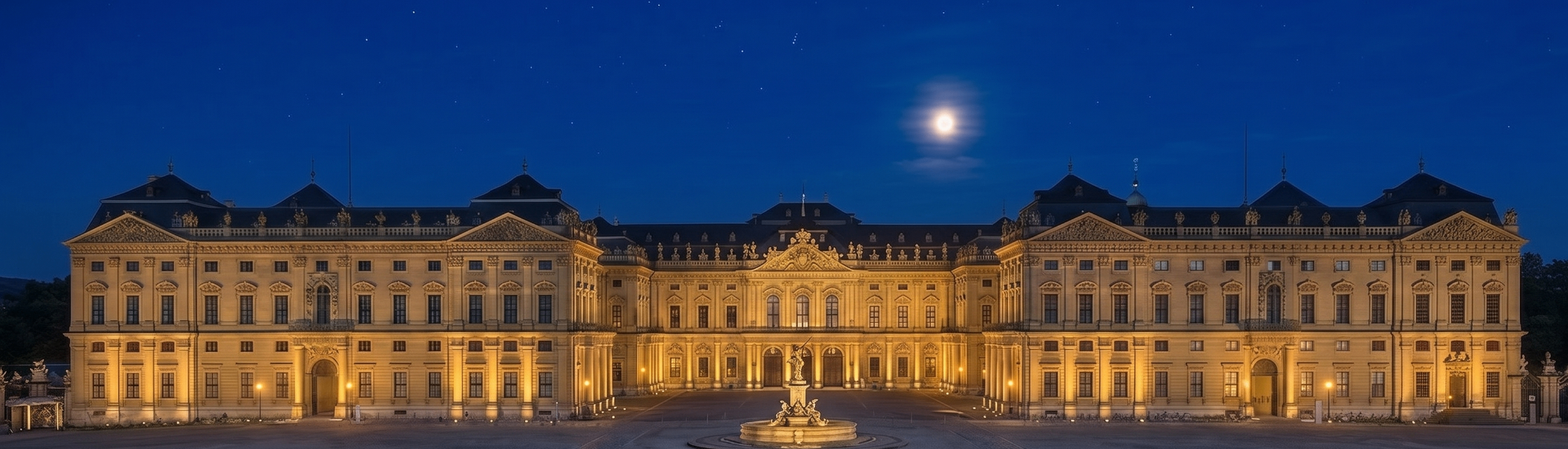 Open-Air Konzert vor der Würzburger Residenz bei Nacht